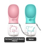 Borraccia portatile per cane personalizzata con nome e design unico regalo utile per viaggi e passeggiate all'aperto per cani