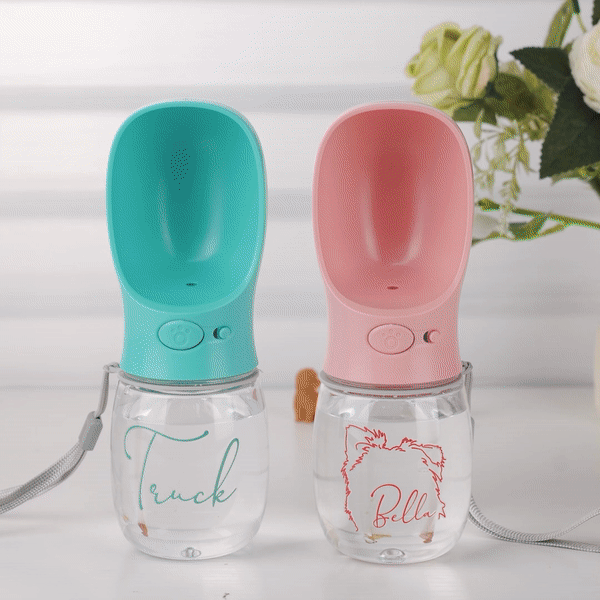 Borraccia portatile per cane personalizzata con nome e design unico regalo utile per viaggi e passeggiate all'aperto per cani