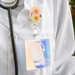 Personalisierte schillernde Ultraschall ID Badge Buddy mit Blume Badge Reel für medizinische Mitarbeiter