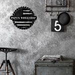 Personalisierte amerikanische Flagge Metall Werkstatt Zeichen