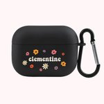 Personalisierte Vintage Lächeln Gänseblümchen Blume Boho Hippie AirPods Pro Fall Abdeckung mit Schlüsselanhänger