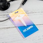 Personalisierte schillernde Ultraschall ID Badge Buddy mit Blume Badge Reel für medizinische Mitarbeiter