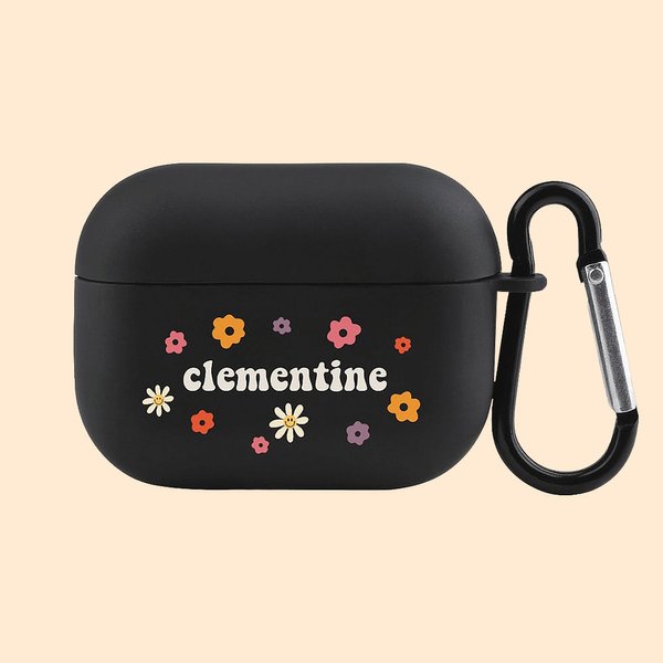 Funda AirPods Pro personalizada Vintage Smile Daisy Flower Boho Hippie con llavero