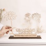 Gepersonaliseerde Houten Uitgeholde Geboortebloem Decoratie met Namen