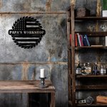 Personalisierte amerikanische Flagge Metall Werkstatt Zeichen