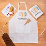 Personalized Linen Kitchen Apron with Pocket