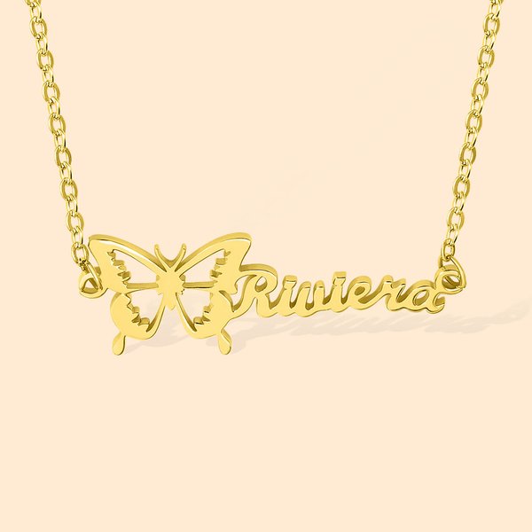 Personalisierte Geburt Monat Schmetterling Name Halskette Schmuck