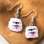 Personalisierte handgemachte Ton Haustier Porträt Schlüsselanhänger Ohrringe Halskette Magnet Kühlschrank Aufkleber Geburtstag Geschenk für Tierliebha