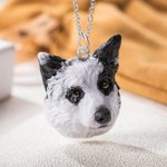 Personalisierte handgemachte Ton Haustier Porträt Schlüsselanhänger Ohrringe Halskette Magnet Kühlschrank Aufkleber Geburtstag Geschenk für Tierliebha