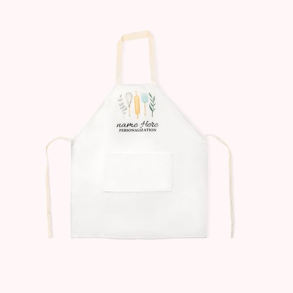 Tablier de cuisine en lin personnalisé avec poche