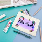 Estuche de Maquillaje Personalizado con Nombre para Regalo de Agradecimiento a Profesores