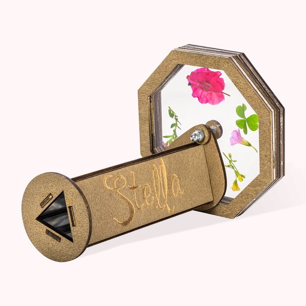 Kit kaléidoscope rotatif magique en bois personnalisé Cadeau d'anniversaire pour enfants