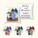 Personalized Mother and Daughter Forever Linked Together Pillow Cover Mother's Day Home Decoration Birthday Anniversary Gift for Mom