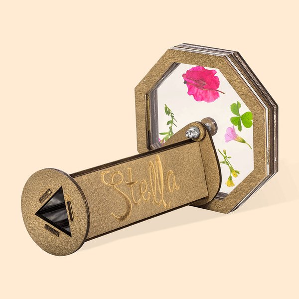 Personalized Wooden DIY Magic Rotating Kaleidoscope Kit Children's Day Gift