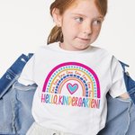 Personalisierte Hallo Kindergarten Regenbogen Jungen Mädchen T-Shirt Geschenk für Kinder