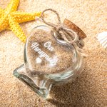 Personalized Heart Glass Honeymoon Sand Keepsake Jar for Wedding Gift