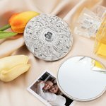 Personalized Photo Tulip Blossom Pocket Makeup Mirror For Her