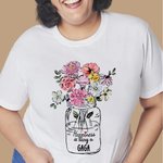 Personalized Happiness is Being a GAGA T-shirt with Watercolor Birth Flower Bouquet Vase Mother's Day Birthday Gift for Mom Grandma