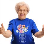 Personalized Happiness is Being a GAGA T-shirt with Watercolor Birth Flower Bouquet Vase Mother's Day Birthday Gift for Mom Grandma