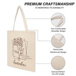 Sac de Shopping en Toile Personnalisé avec Fleur de Naissance et Nom Cadeau pour Femme