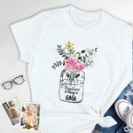 Personalized Happiness is Being a GAGA T-shirt with Watercolor Birth Flower Bouquet Vase Mother's Day Birthday Gift for Mom Grandma