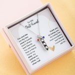 Personligt halsband med ärtskida och födelsestenar Present till bästa vän