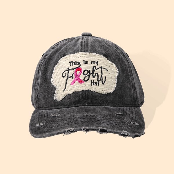 Cappello da baseball personalizzato con nastro rosa per la sensibilizzazione al cancro al seno, con effetto distorto