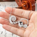 Personalized Violin Infinity Necklace with Name Gift for Her