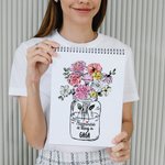 Personalized Happiness is Being a GAGA T-shirt with Watercolor Birth Flower Bouquet Vase Mother's Day Birthday Gift for Mom Grandma