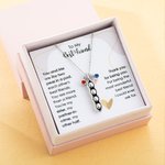 Personligt halsband med ärtskida och födelsestenar Present till bästa vän