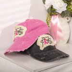 Personalised Pink Ribbon Breast Cancer Awareness Distressed Baseball Cap
