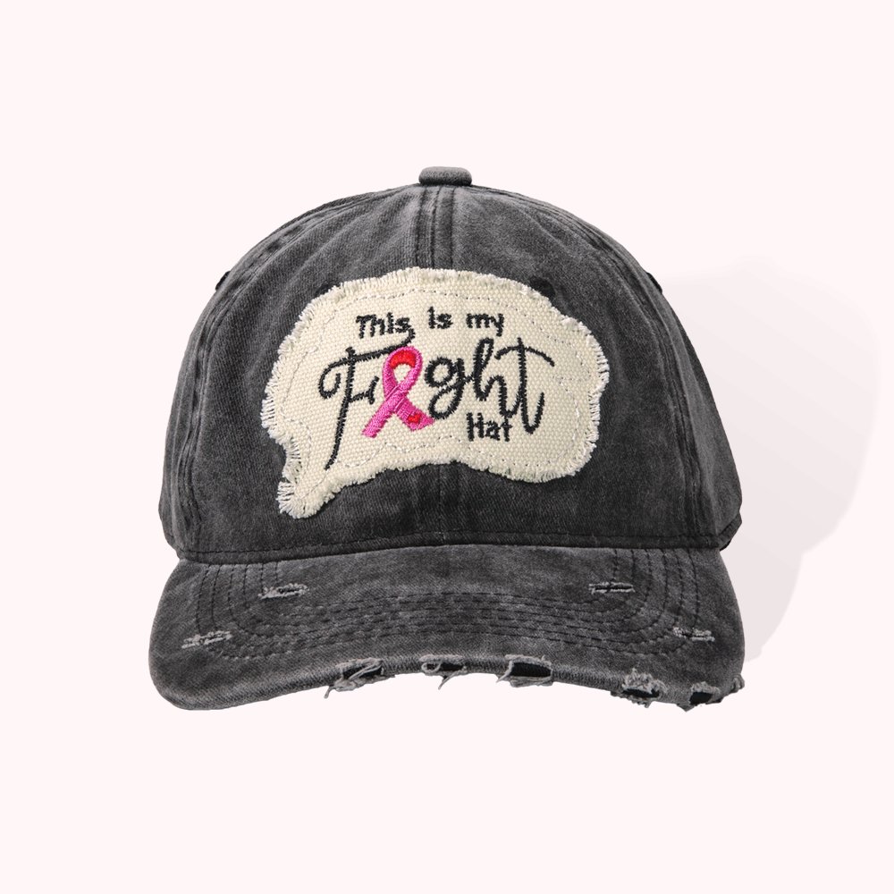 Casquette de baseball personnalisée avec ruban rose pour la sensibilisation au cancer du sein.