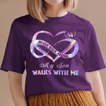 Personalised Memorial Heart T-shirt Never Walk Alone Walk With Me
