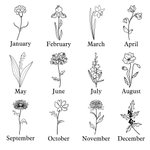 Personalised Round Flask Laser Engraved with Name and Birth Month Flower