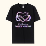 Personalised Memorial Heart T-shirt Never Walk Alone Walk With Me
