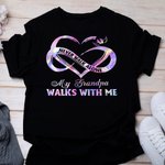 Personalised Memorial Heart T-shirt Never Walk Alone Walk With Me