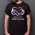 Personalised Memorial Heart T-shirt Never Walk Alone Walk With Me
