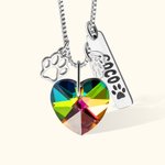 Personalized Rainbow Bridge Paw Print Wings Heart Necklace with Name Dainty Jewelry Pet Loss Sympathy Memorial Gift for Pet Lovers