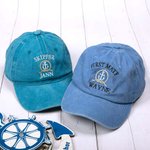 Personalisierte Retro „CAPTAIN“ Basecap mit Anker Muster und Namen Stickerei Mehrfarbige Kappe Geschenk für Freunde Verein Team