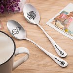 Personalisierte Laser-Gravur Nana Löffel mit Namen und Geburt Blume Geschenke für Großmutter