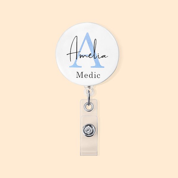 Gepersonaliseerde intrekbare ID-badgehouder met naam voor medisch personeel