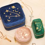 Personalized Starry Night Constellation Velvet Travel Jewelry Case