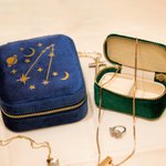 Personalized Starry Night Constellation Velvet Travel Jewelry Case