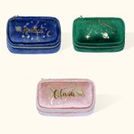 Personalized Starry Night Constellation Velvet Travel Jewelry Case