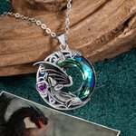 Personalized Dragon Necklace Embellished with Crystals and Birthstone