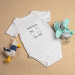 Personalized Protected By Pet Cotton Baby Onesie Birthday Gift Christmas Gift for Baby or New Mother