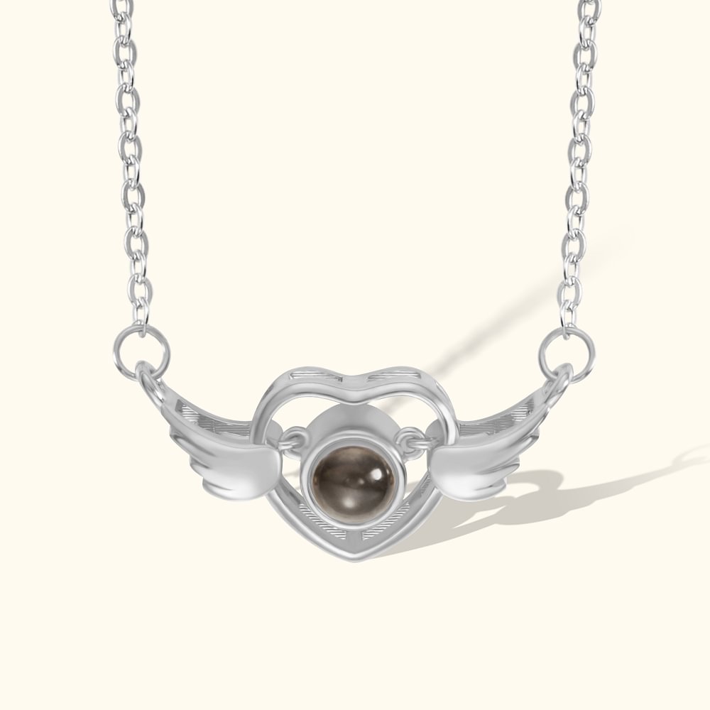 Collier Coeur Projection Personnalisée avec Photo Cadeau Commémoratif pour Femme