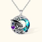 Personalized Dragon Necklace Embellished with Crystals and Birthstone