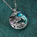 Personalized Dragon Necklace Embellished with Crystals and Birthstone
