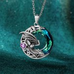 Personalized Dragon Necklace Embellished with Crystals and Birthstone